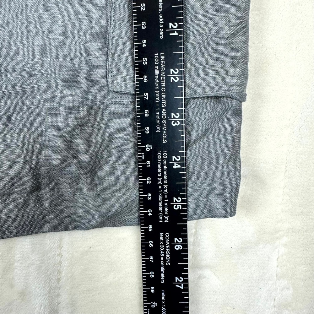 Maireen Men's Gray Linen Blend Cargo Shorts Size 38 w/ Belt Casual Summer - Picture 7 of 8